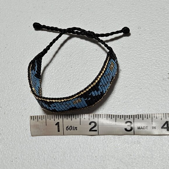 Handcrafted Blue Elephant Beaded Woven Braided Rope Bracelet Cuff Friendship - Picture 6 of 6